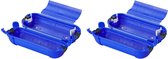 2x stekkersafes / veiligheidsboxen / bescherming voor Schuko stekkerverbindingen - kunststof blauw - IP44 - 21 x 8 x 8,5 cm