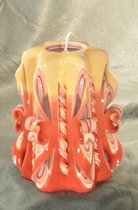 Kaars, handgesneden, 16 cm (zeer exclusief) 51519 - Gemaakt door Candles by Milanne - BEKIJK VIDEO