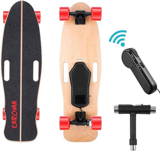 Magnificos - elektrische skateboard - longboard - electric skateboard - 20km/h - 350W - met afstandsbediening - rood