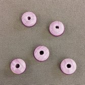 Houten lenskraal 10 mm roze - 10 stuks