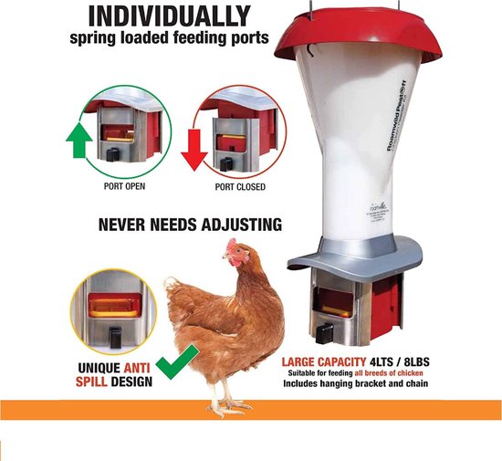 Feedomatic kippenvoerbak incl. ongediertebestrijding voor kippen –  kippenvoersilo... | bol.com