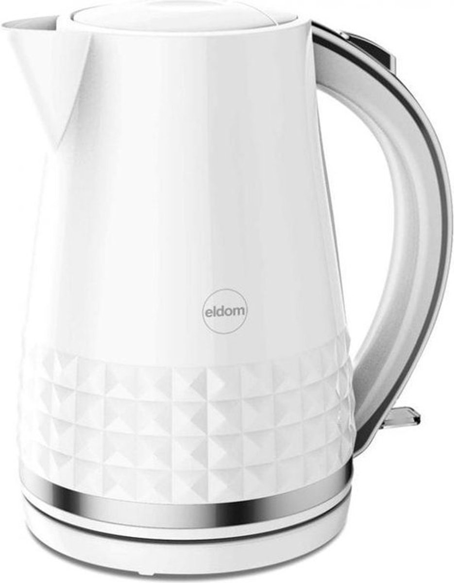 Moderne Waterkoker Wit Glans - met Retro Patroon