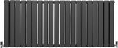 Design Radiator Sierradiator Verwarming - Antraciet - 600 mm x 1400 mm - Inclusief Schoonmaakborstel + Bevestigingsset - Plat Horizontaal