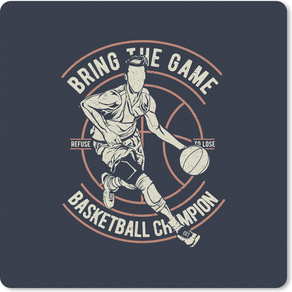 Muismat 30x30 cm - Mousepad Basketbal - Sport - Vintage - Muismatten