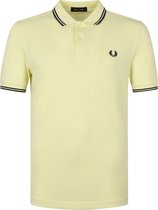 Fred Perry - Polo M3600 Tipped Geel - Slim-fit - Heren Poloshirt Maat S