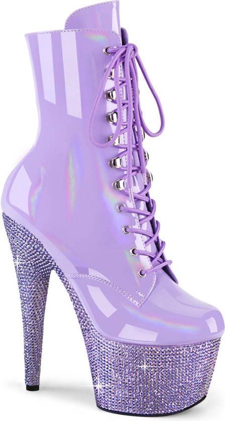 Pleaser - BEJEWELED-1020-7 Plateau Laarzen, Paaldans schoenen - US 10 - 40 Shoes - Paars