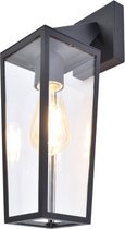 LUTEC Pine Wandlamp voor buiten - E27 - Mat Zwart