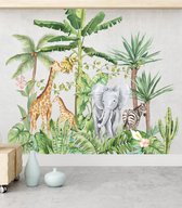 Diamond-Heart Muursticker Jungle