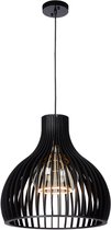 Atmooz - Hanglamp Miguel - E27 - Woonkamer / Slaapkamer / Eetkamer - Plafondlamp - Zwarte kleur - Hout - Hoogte : 55cm