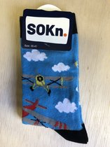 SOKn. trendy sokken VLIEGTUIG maat 35-41 (ook leuk om kado te geven !)
