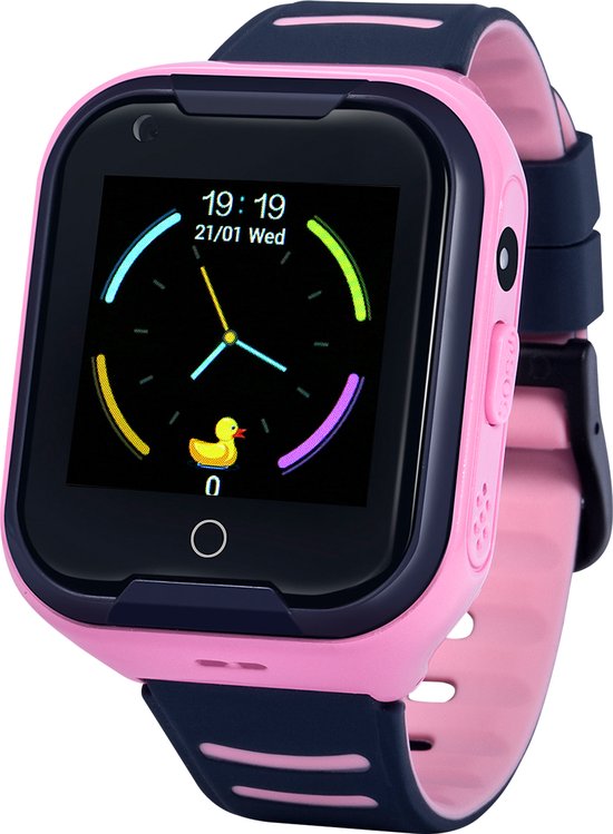 Wonlex GPS horloge kind - GPSHorlogeKids 4G videobellen - Smartwatch kind -tracker AQUA Wifi Roze [IP67 Waterdicht] incl. SIM-kaart - Wonlex