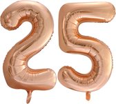 Folieballon 25 jaar Rose Goud 66cm