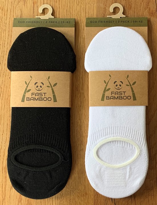 6 paires de chaussettes en bambou - no show - blanc - taille 39-42