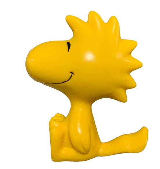 Woodstock de gele vogel speelfiguurtje Snoopy Peanuts zittend 8cm bol