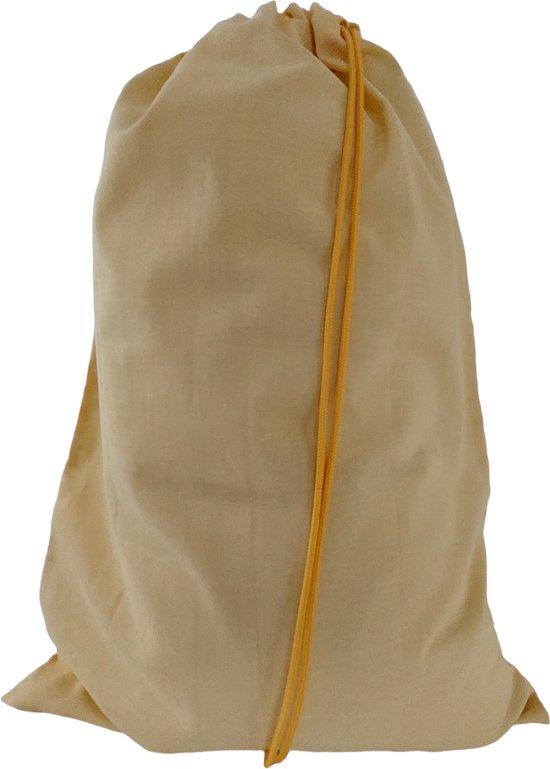 Sac à linge en coton - XXL - avec cordon de serrage - Jaune