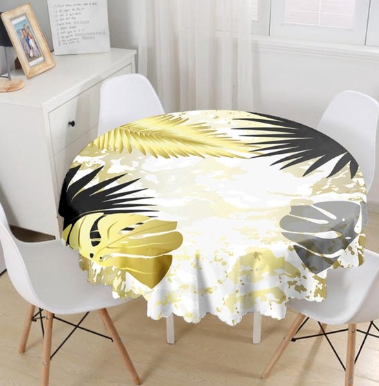 Nappe Ronde Ø140cm - De Groen Home - Textile Velours Imprimé - Feuilles