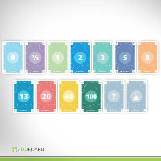 Scrum Planning Poker Kaarten - 12 personen - incl. E-book over planning poker in Nederlands en Engels van Scrumtastic — afbeelding 2