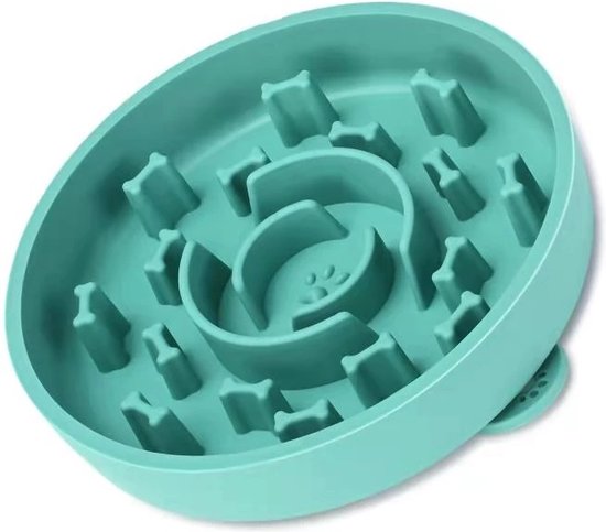 Likmat - Hond - Kat -Voermat hond- Likmat hond - Anti schrok mat hond - Snuffel eet mat hond - Langzaam eet mat - Zuignap - Lichtblauw - L