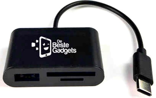 De Beste Gadgets USB-C Cardreader 3 in 1 Zwart- SD kaart - Micro SD (Hoge  capaciteit)... | bol.com
