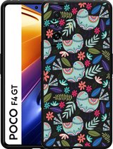 Xiaomi Poco F4 GT Hoesje Zwart Blue bird - Designed by Cazy