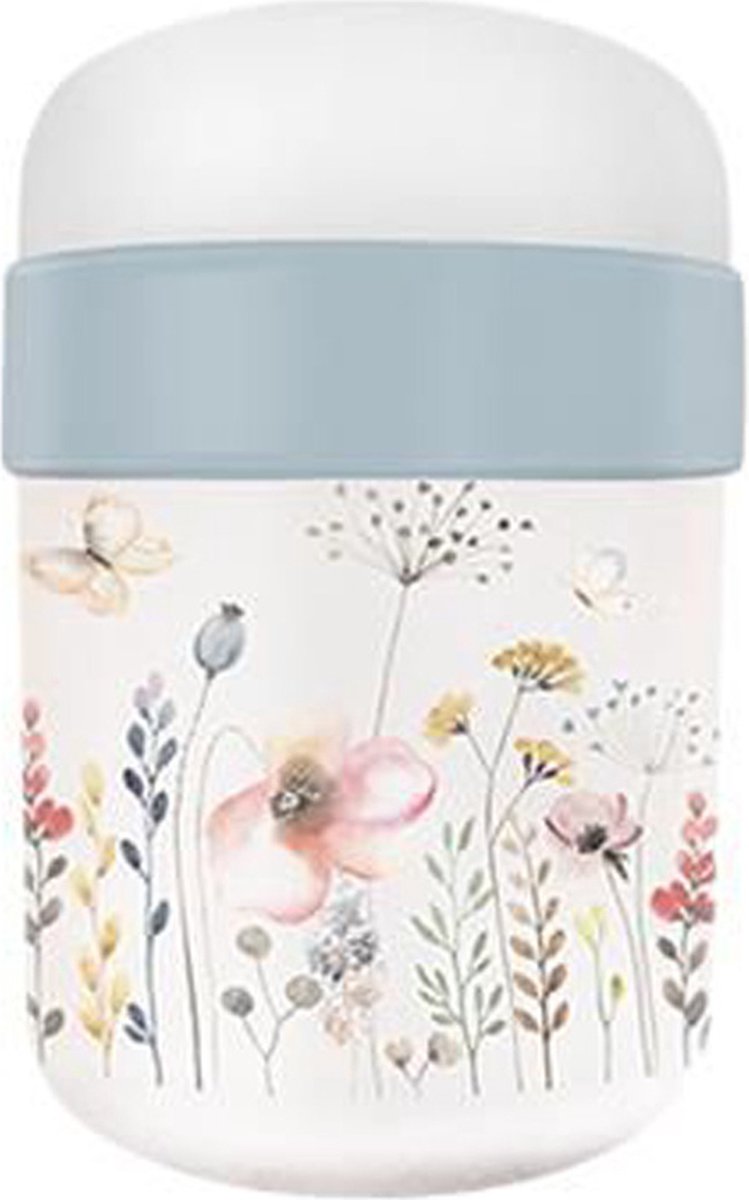 PLA/Plant Bioloco Lunchpot - Watercolour Flowers - 2 compartimenten 500ml + 200ml