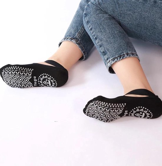 Yoga & Pilates sokken met antislip - Ballerina Yoga - dichte tenen - zwart - black - anti slip van Senzup — afbeelding 3