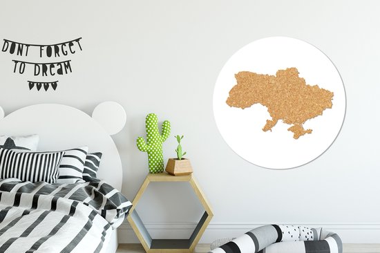 Illustration de l'Ukraine en liège Assiette en plastique cercle mural ⌀ 90 cm - impression photo sur cercle mural / cercle vivant (décoration murale)