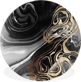 Cercle mural - Plastique - Marbre - Koper - Wit - Zwart - ⌀ 90 cm
