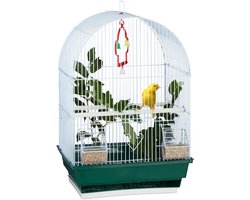 kleine vogelkooi - met accessoires - kanariekooi - parkietenkooi - binnen - 49,5 x 34,5 x 28 cm