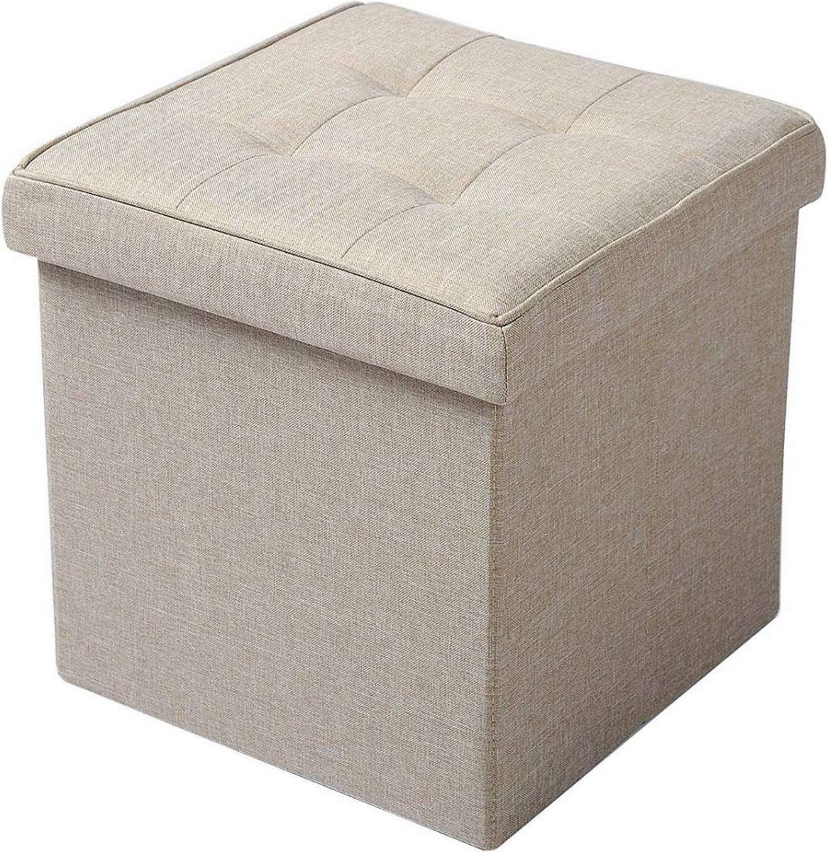Mobili Rebecca Pouf Coffre de rangement Banc Rectangle Blanc Stokage 38x76x38