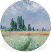 WallCircle - Wandcirkel ⌀ 60 - Het hooiveld - Claude Monet - Ronde schilderijen woonkamer - Wandbord rond - Muurdecoratie cirkel - Kamer decoratie binnen - Wanddecoratie muurcirkel - Woonaccessoires
