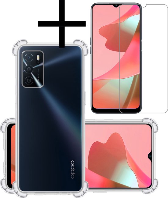 Coque OPPO A16s Coque transparente antichoc avec protection d'écran