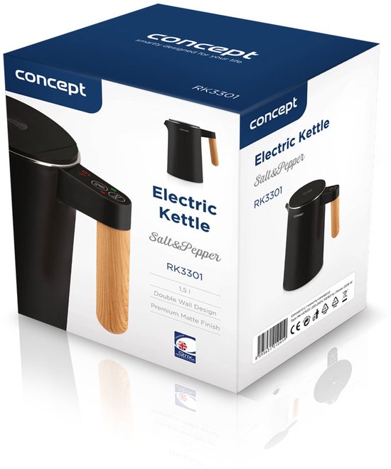Concept RK3301 - Waterkoker 1,5 L / 2200 W - Zwart