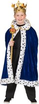 Koning Prins & Adel Kostuum | Koningsblauwe Mantel William Jongen | Maat 140 | Carnaval kostuum | Verkleedkleding