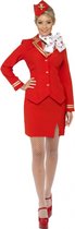 Rood stewardess kostuum met hoedje 40-42 (m)