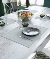 Mistral Home - Set de 4 sets de table - Durable - Katoen polyester - 4x 35x45 cm - Gris clair