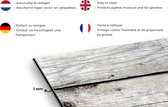 Spatscherm Keuken - Kookplaat Achterwand - Spatwand Fornuis - 100x65 cm - Wit - Hout - Planken - Aluminium - Wanddecoratie - Muurbeschermer - Hittebestendig