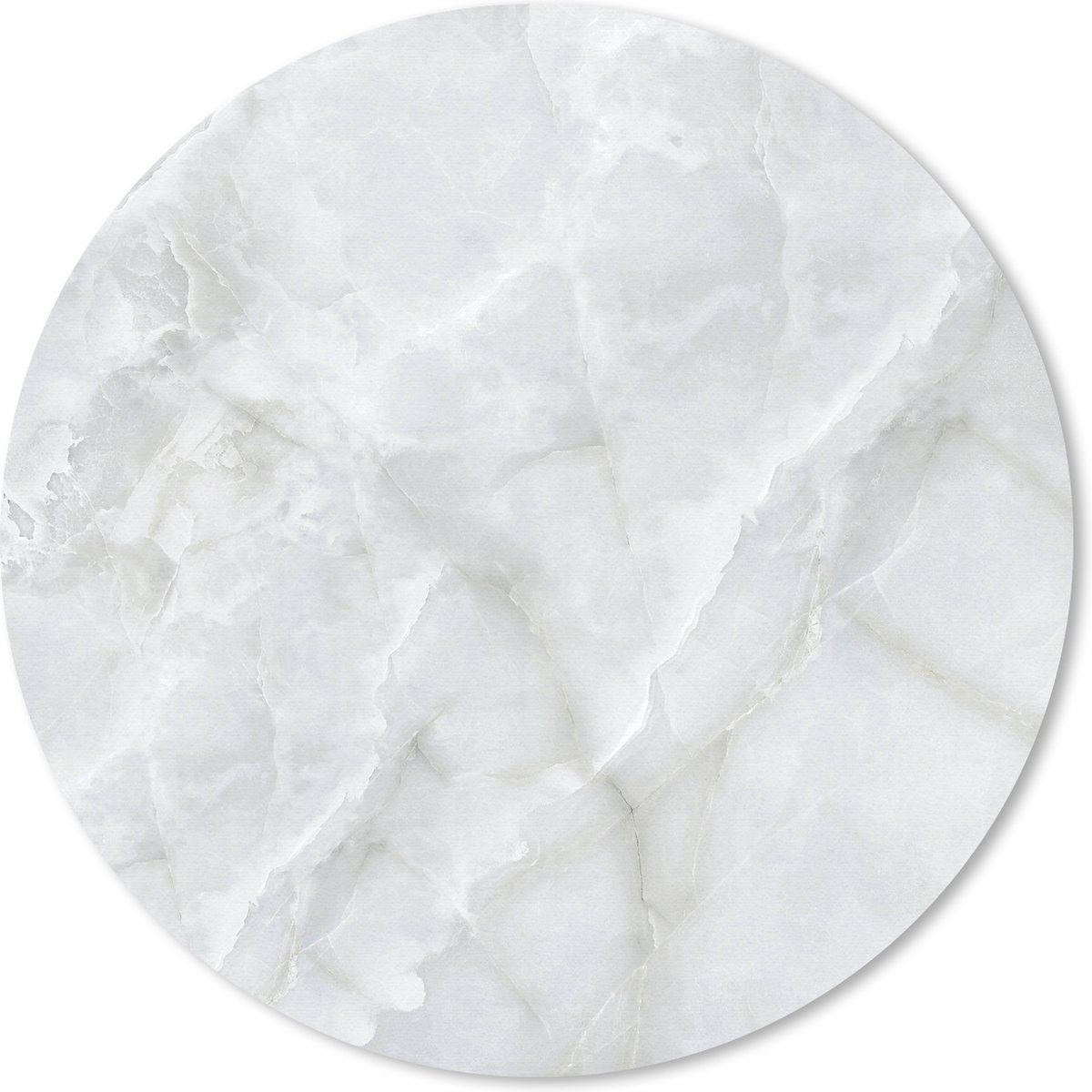 Muismat rond 30x30 cm - Mousepad Marmer - Steen - Wit - Ronde muismatten