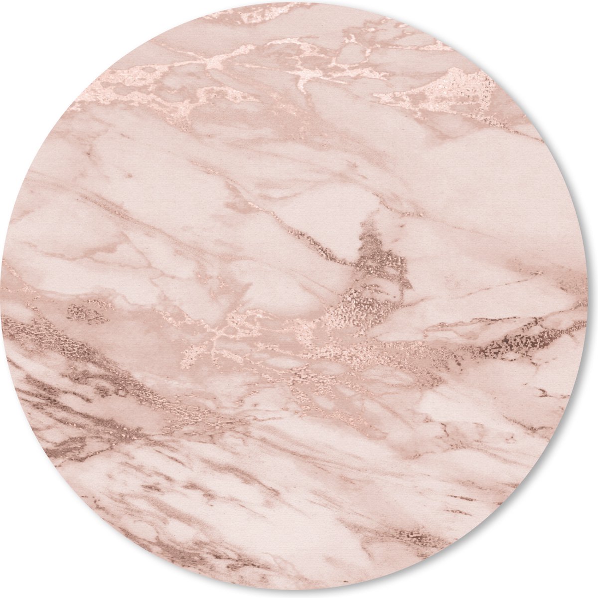 Muismat rond 30x30 cm - Mousepad Marmer - Roze - Ronde muismatten