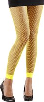 Widmann - Jaren 80 & 90 Kostuum - Basis Visnet Legging Geel Vrouw - Geel - One Size - Carnavalskleding - Verkleedkleding
