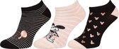 3x Mickey Mouse zwart-beige sokken