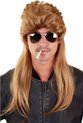 Carnaval verkleed herenpruik - blond - lang haar met matje - johnny
