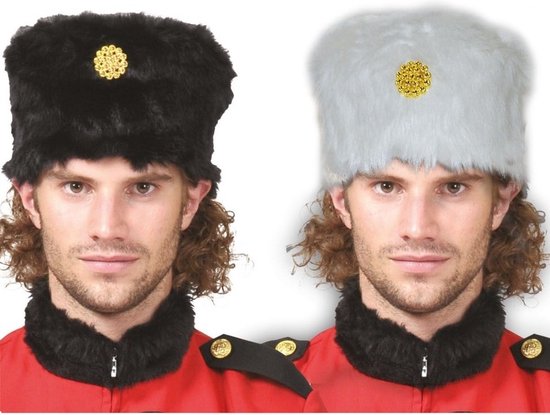 Russische Kozakken verkleed bontmuts - volwassenen - Carnaval verkleed hoeden/mutsen Zwart