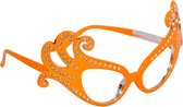 Oranje feestbril met luxe montuur