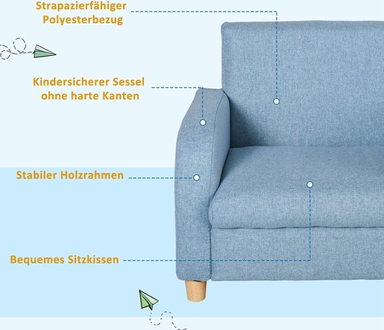 HOMCOM Kinderfauteuil met houten poten 310-043 van HOMCOM — afbeelding 5