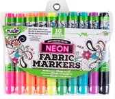 Tulip Permanent fabric markers brush tip Neon 10stuks