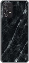 Geschikt voor Samsung Galaxy A33 5G hoesje - Marmer print - Zwart - Luxe - Siliconen Telefoonhoesje