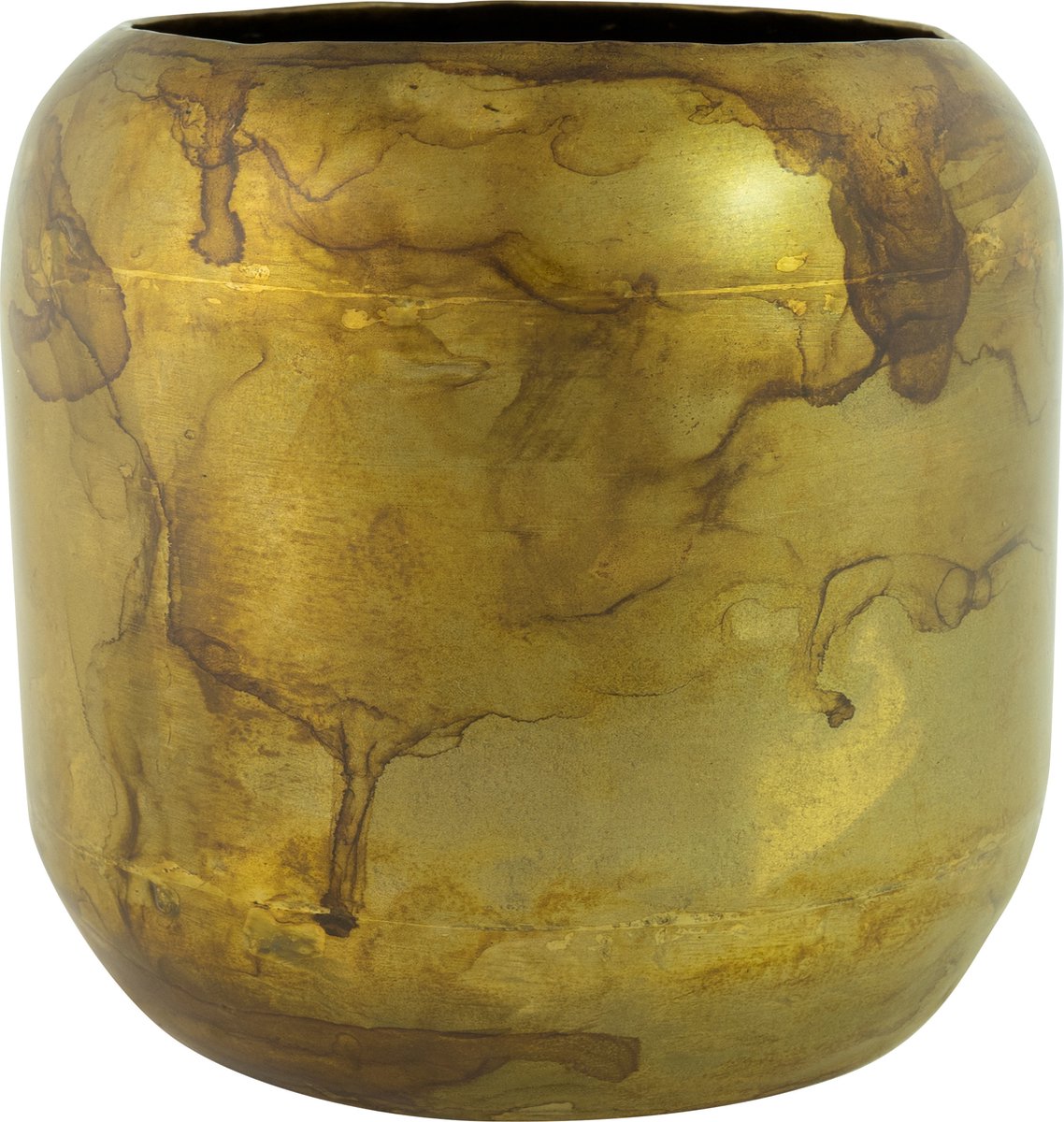 Ter Steege Bloempot-Sierpot Metaal Old Camel-Bruin D 12 cm H 12 cm