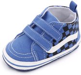 Stoere hoge baby schoenen - Babysneakers van Baby-Slofje - Blauw maat 17 ( 11 cm)
