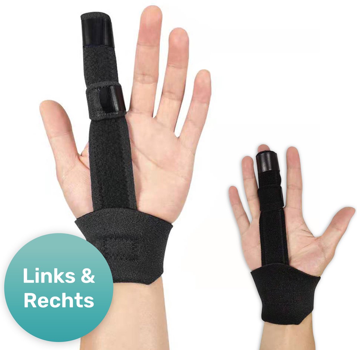 Vingerspalk - Middel vinger - One size - Geschikt voor alle vingers - Vingerbrace - Zwart - Vinger splint - Vinger spalk - Wijsvinger - Triggerfinger - Ringvinger - Mallet vinger - Spalk